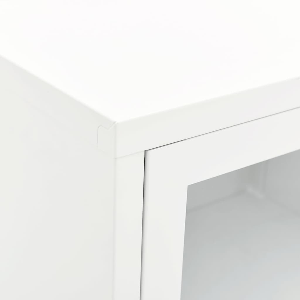 vidaXL TV stolek bílý 90 x 30 x 44 cm ocel a sklo