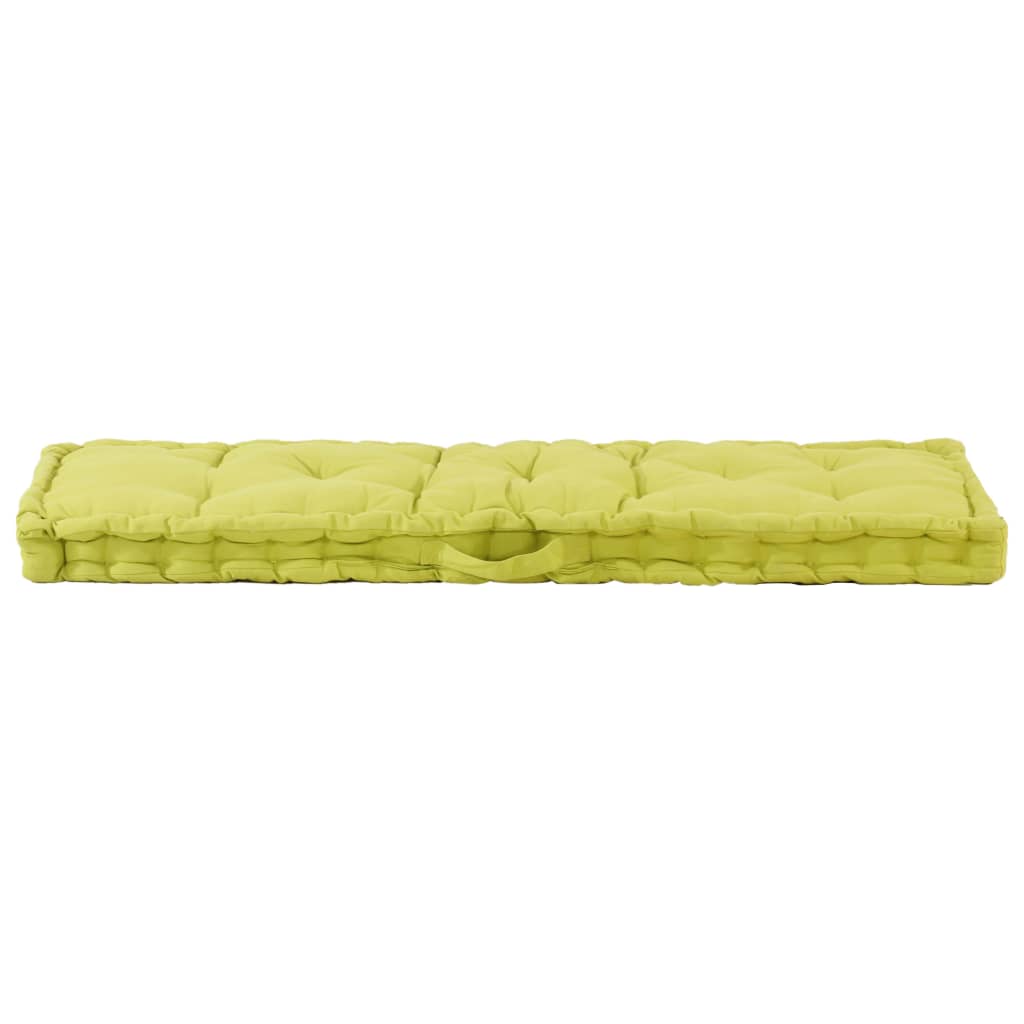 vidaXL Poduška na nábytek z palet bavlna 120 x 40 x 7 cm zelená
