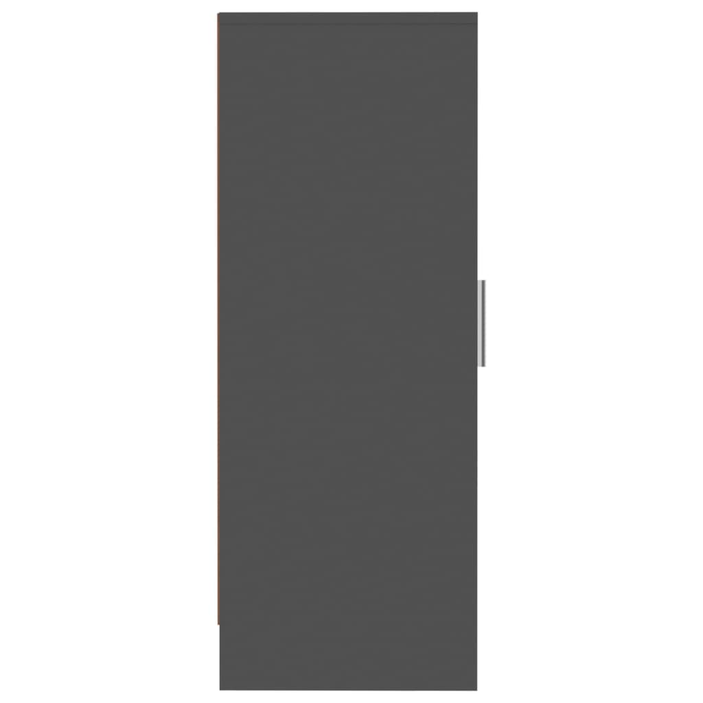 vidaXL Botník šedý 32 x 35 x 92 cm dřevotříska