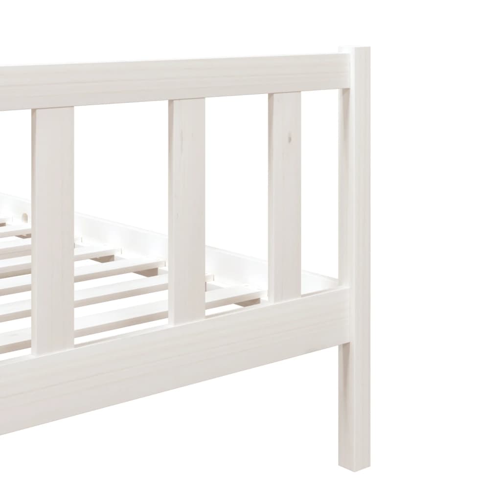 vidaXL Rám postele bílý 75 x 190 cm Small Single masivní dřevo
