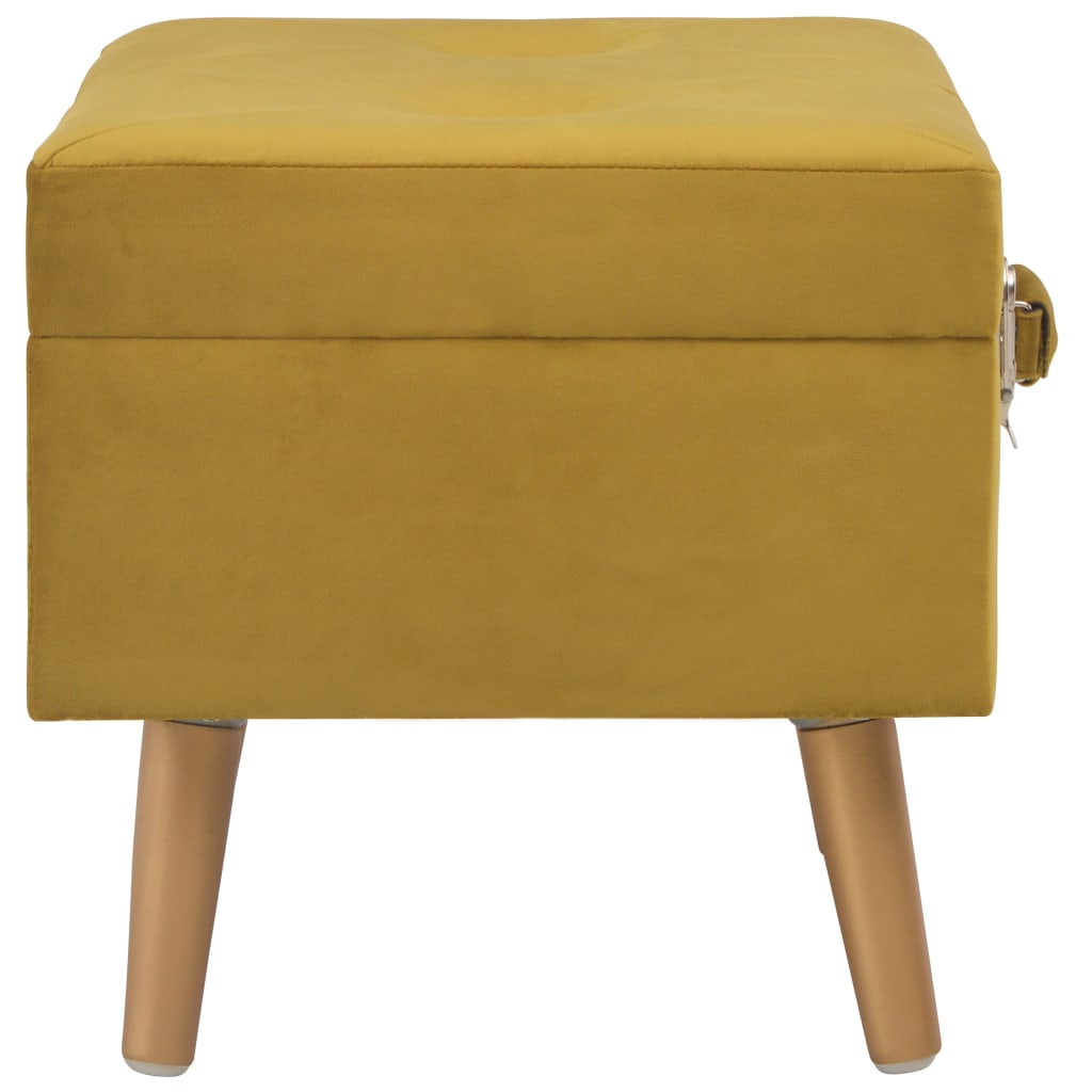 vidaXL Stoličky s úložným prostorem 3 ks hořčicově žluté samet