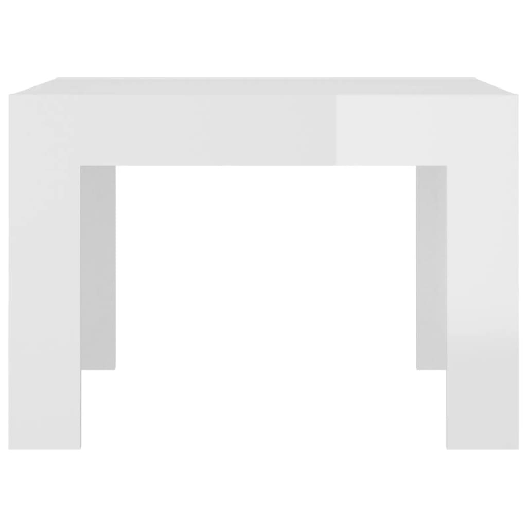 vidaXL Konferenční stolek bílý vysoký lesk 50 x 50 x 35 cm dřevotříska