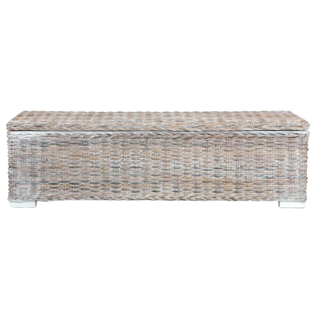 vidaXL Úložný box 120 cm bílý kubu ratan a masivní mangovník