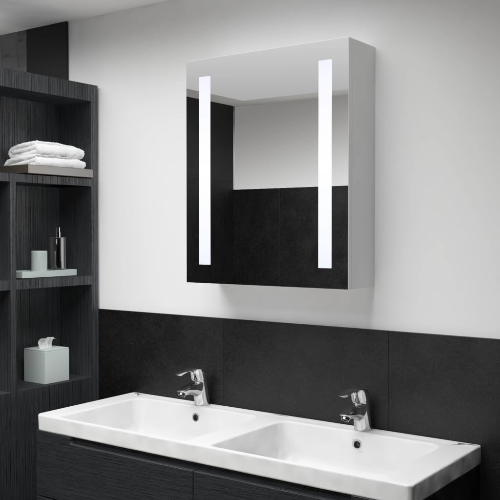 vidaXL LED koupelnová skřínka se zrcadlem 50 x 13 x 70 cm