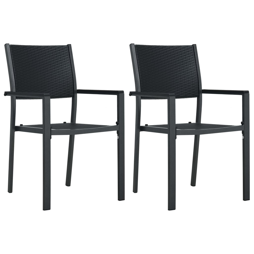 vidaXL Zahradní židle 2 ks černé plast ratanový vzhled