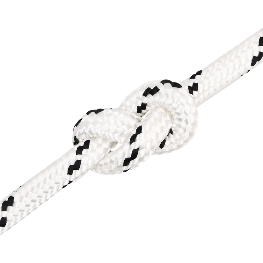vidaXL Splétané lodní lano bílé 18 mm x 25 m polyester