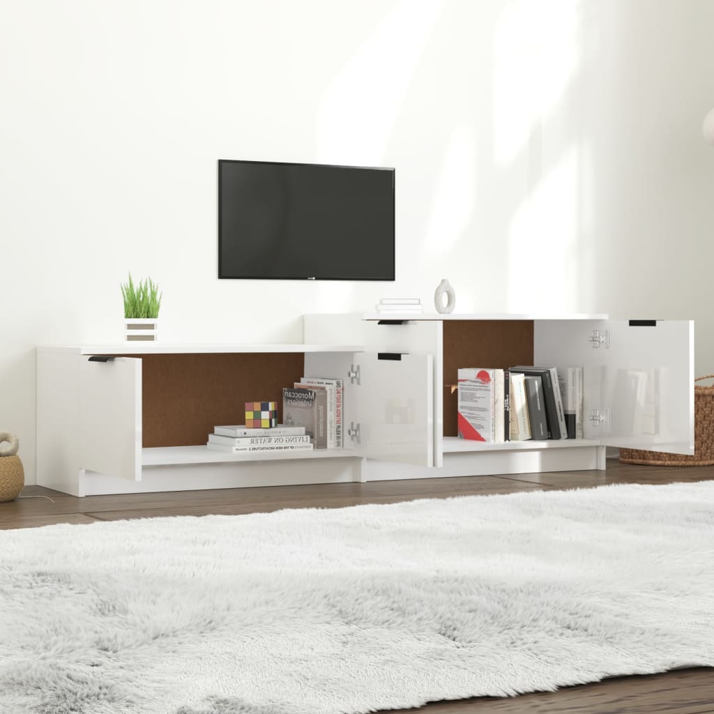 vidaXL TV skříňka lesklá bílá 158,5 x 36 x 45 cm kompozitní dřevo