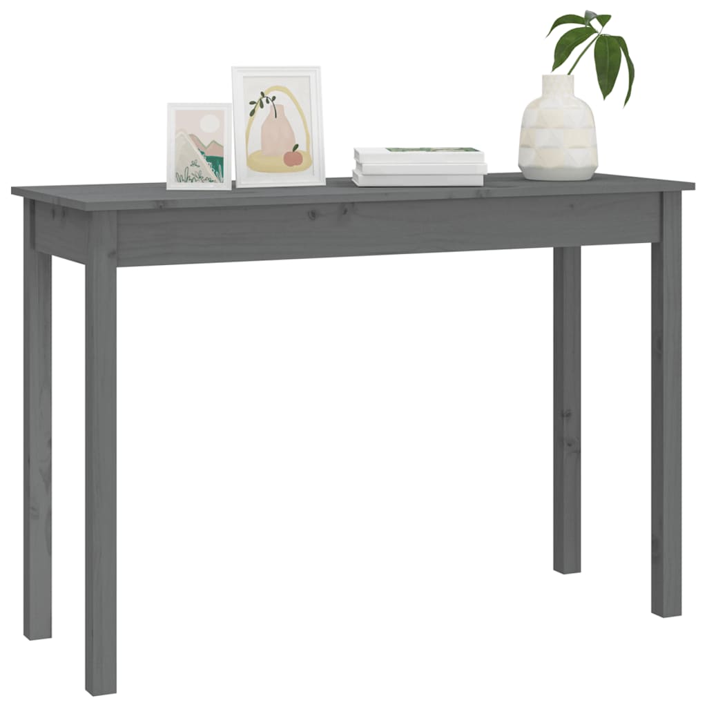 vidaXL Konzolový stolek šedý 110 x 40 x 75 cm masivní borové dřevo