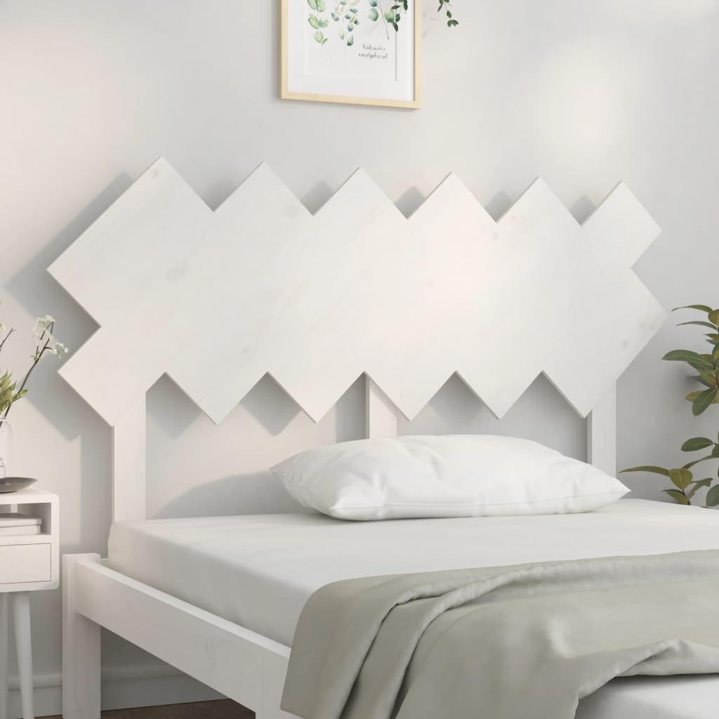 vidaXL Čelo postele bílé 132 x 3 x 81 cm masivní borovice