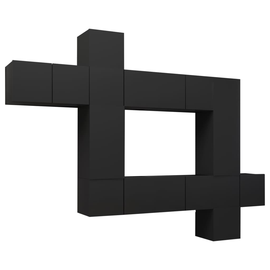 vidaXL 10dílný set TV skříněk černý dřevotříska