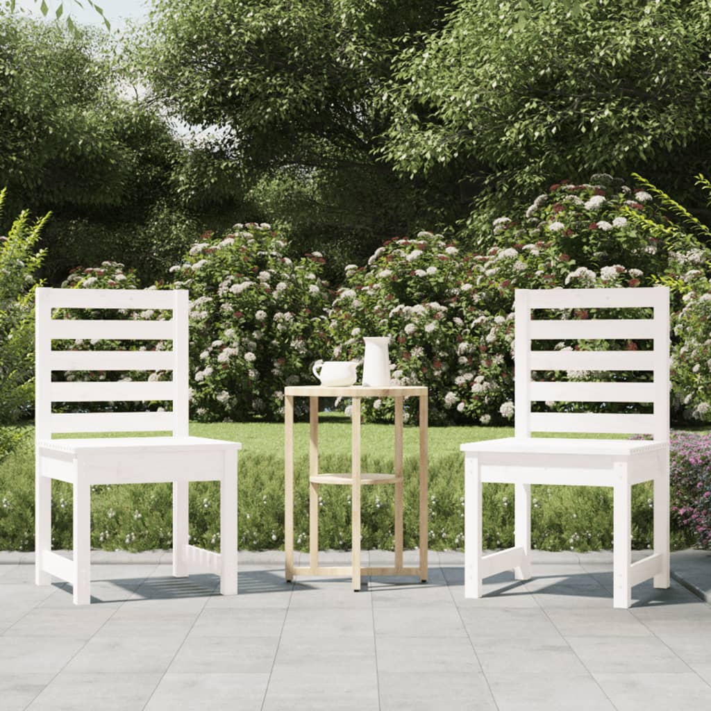 vidaXL Zahradní židle 2 ks bílé 50x48x91,5 cm masivní borové dřevo
