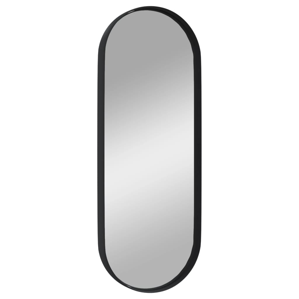vidaXL Nástěnné zrcadlo černé 15 x 40 cm oválné