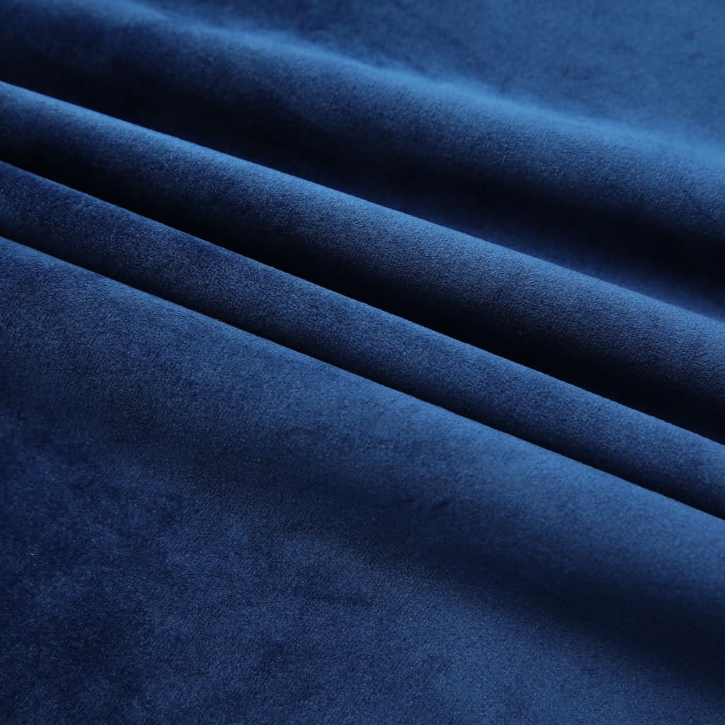 vidaXL Zatemňovací závěsy s háčky 2 ks sametové tmavě modré 140x175 cm