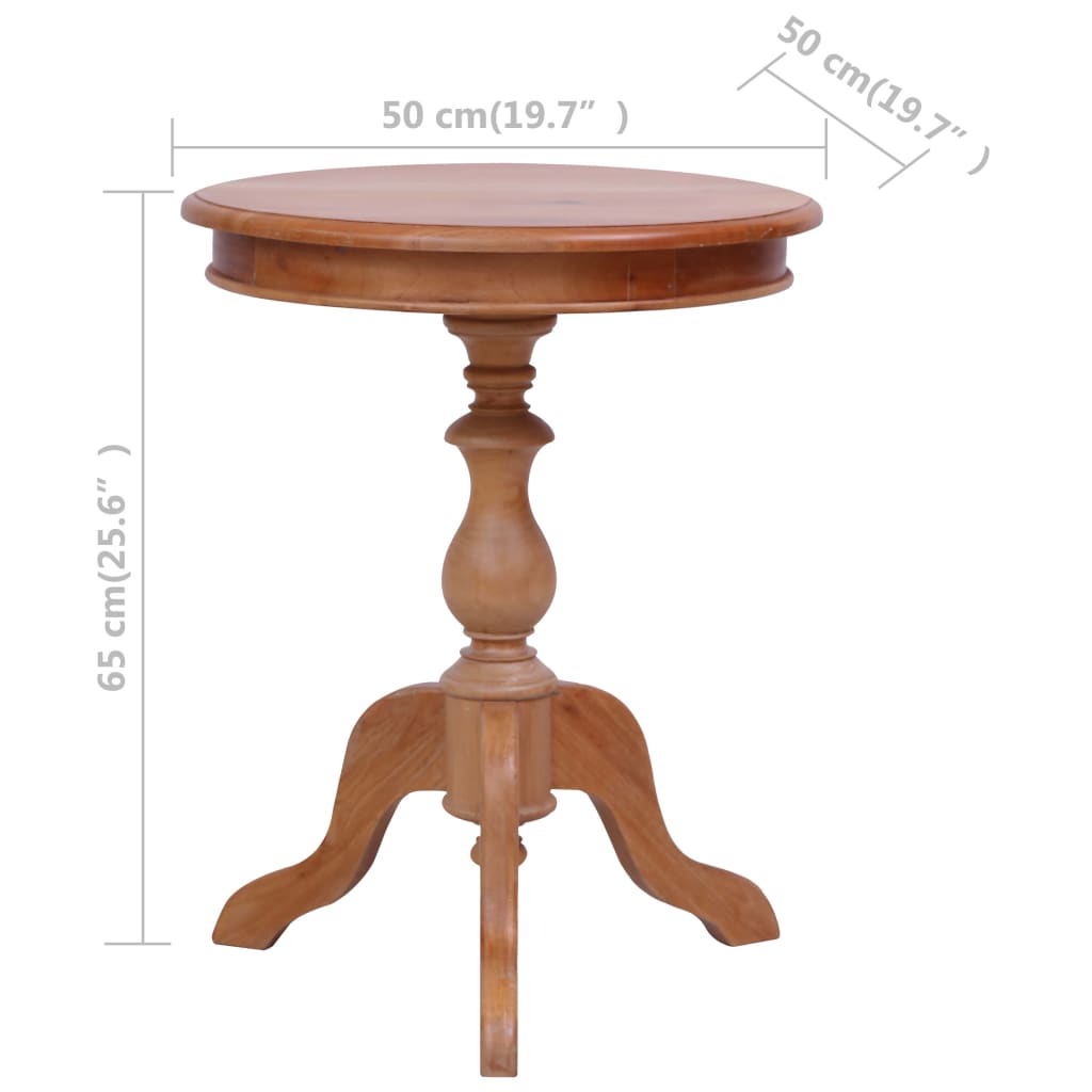 vidaXL Odkládací stolek přírodní 50 x 50 x 65 cm masivní mahagon