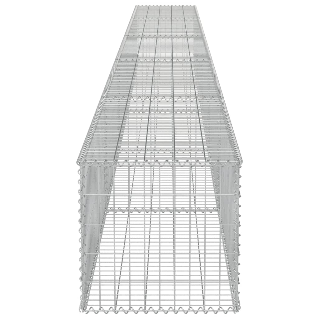vidaXL Gabionová zeď s víky z pozinkované oceli 600 x 50 x 50 cm