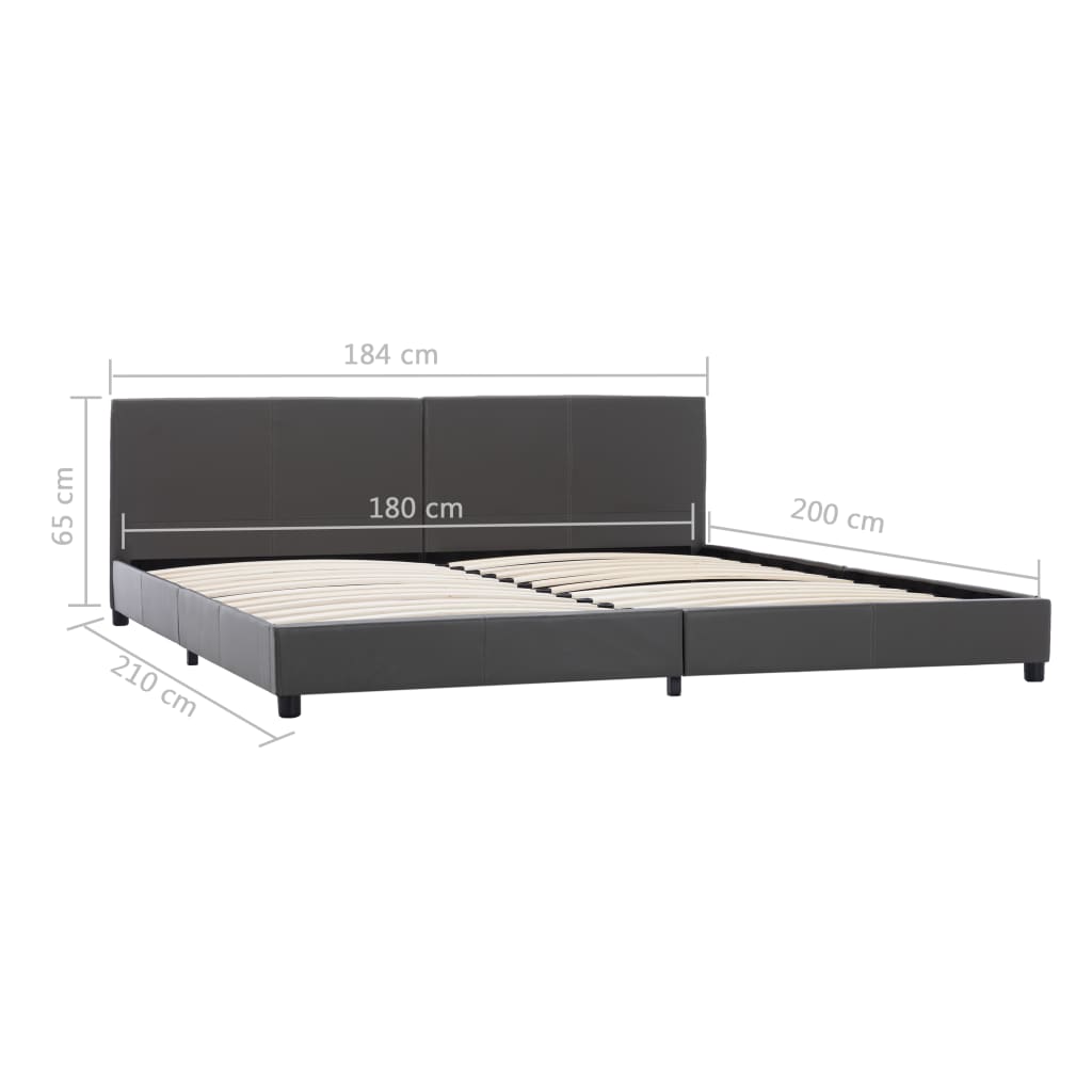 vidaXL Rám postele šedý umělá kůže 180 x 200 cm
