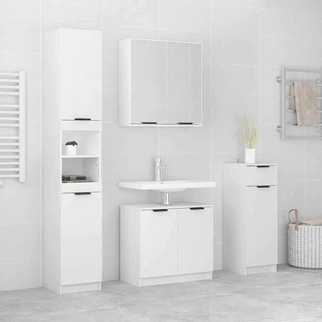 vidaXL 4dílná sada koupelnových skříněk bílá kompozitní dřevo