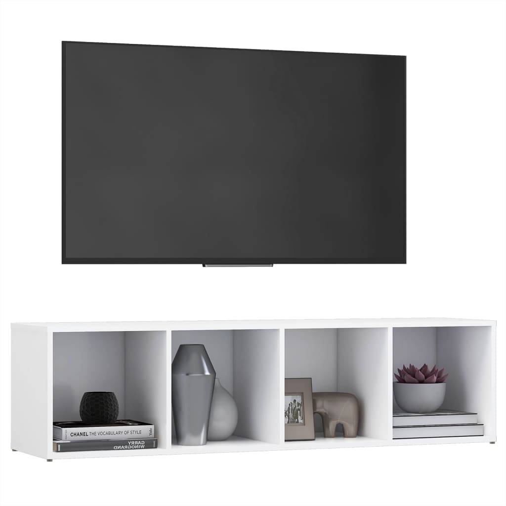 vidaXL TV stolek bílý 142,5 x 35 x 36,5 cm dřevotříska