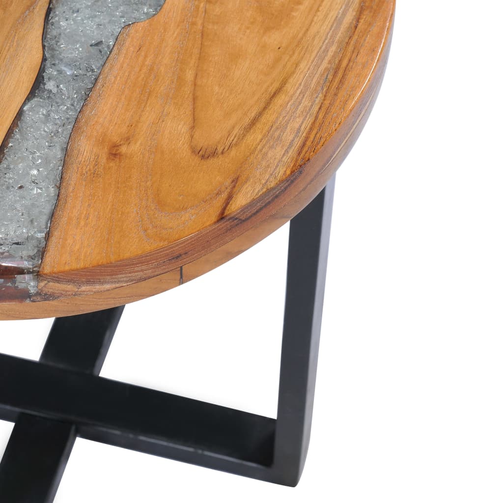 vidaXL Konferenční stolek 40 x 45 cm masivní teak a polyresin