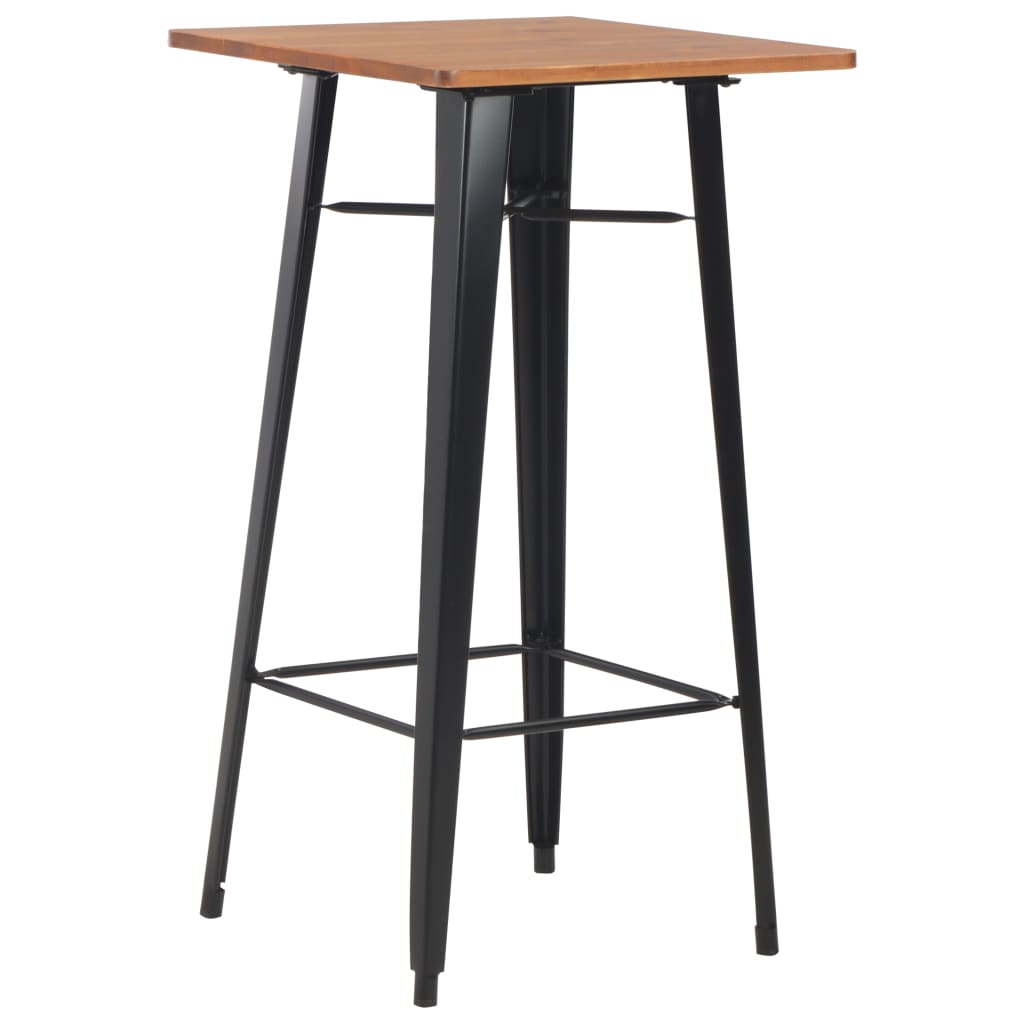 vidaXL Barový stůl černý 60 x 60 x 108 cm masivní borové dřevo ocel