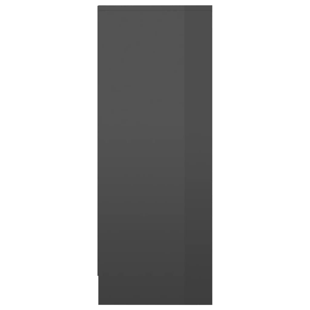 vidaXL Botník šedý s vysokým leskem 31,5 x 35 x 92 cm dřevotříska