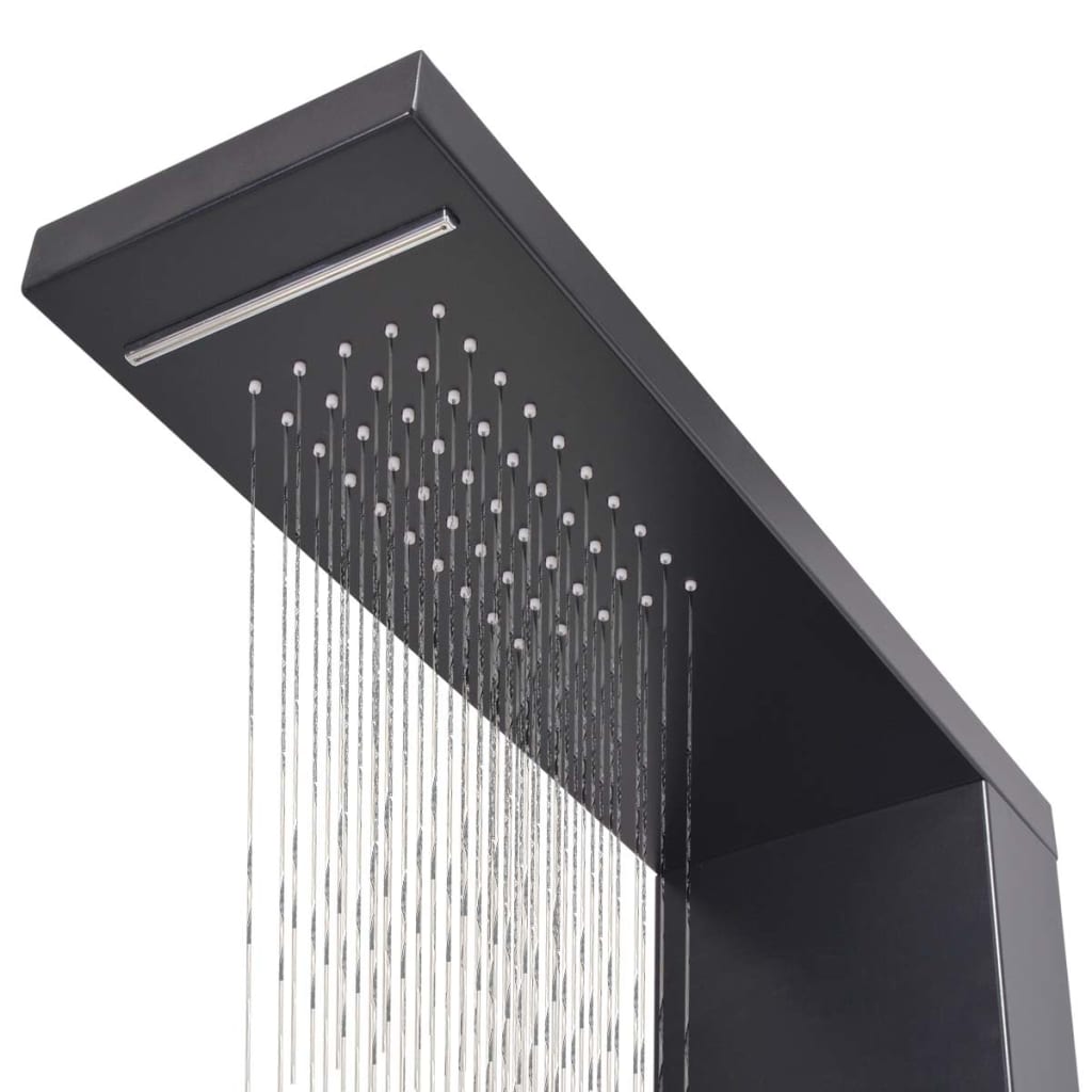 vidaXL Sprchový panel set hliníkový matný černý