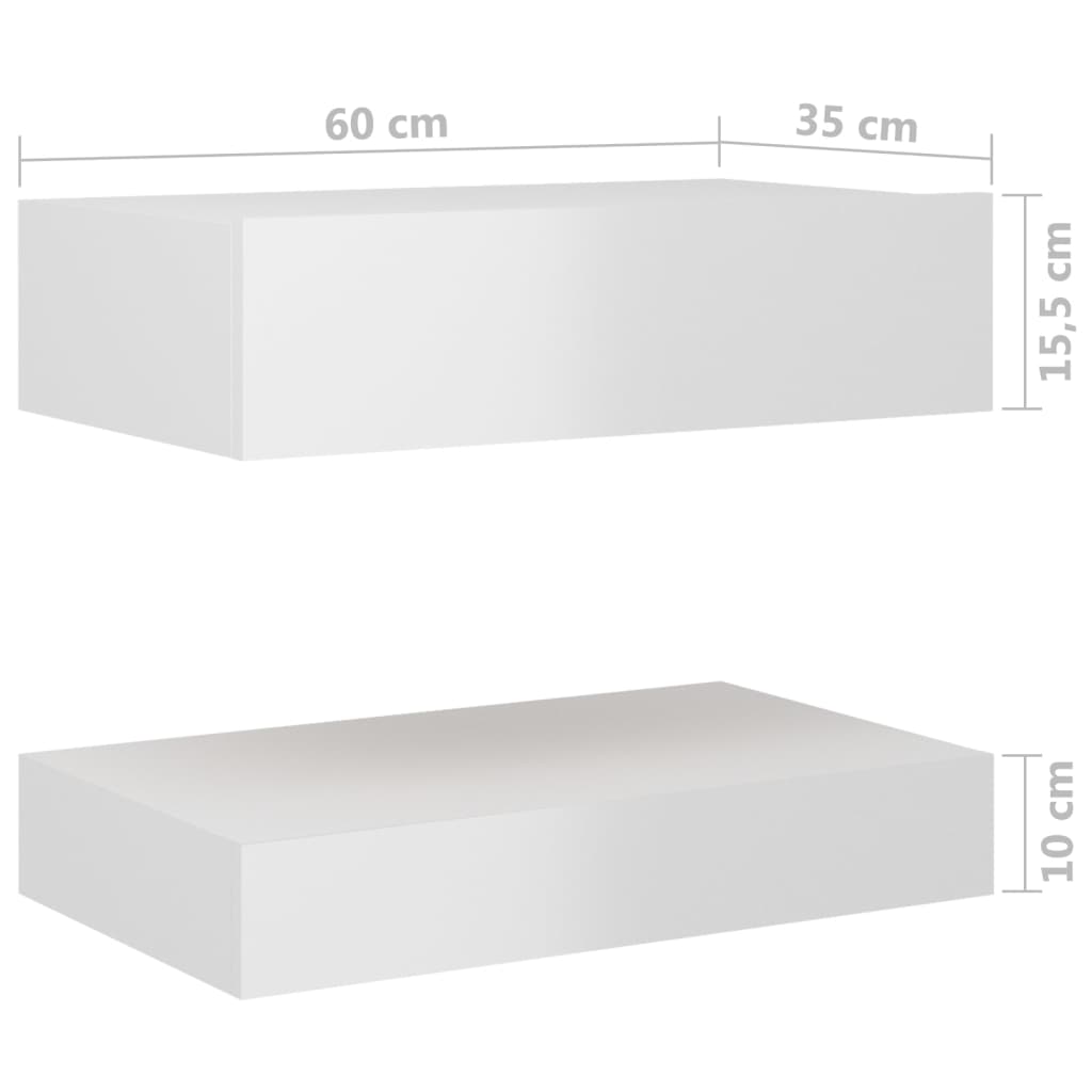 vidaXL Noční stolek bílý s vysokým leskem 60 x 35 cm dřevotříska