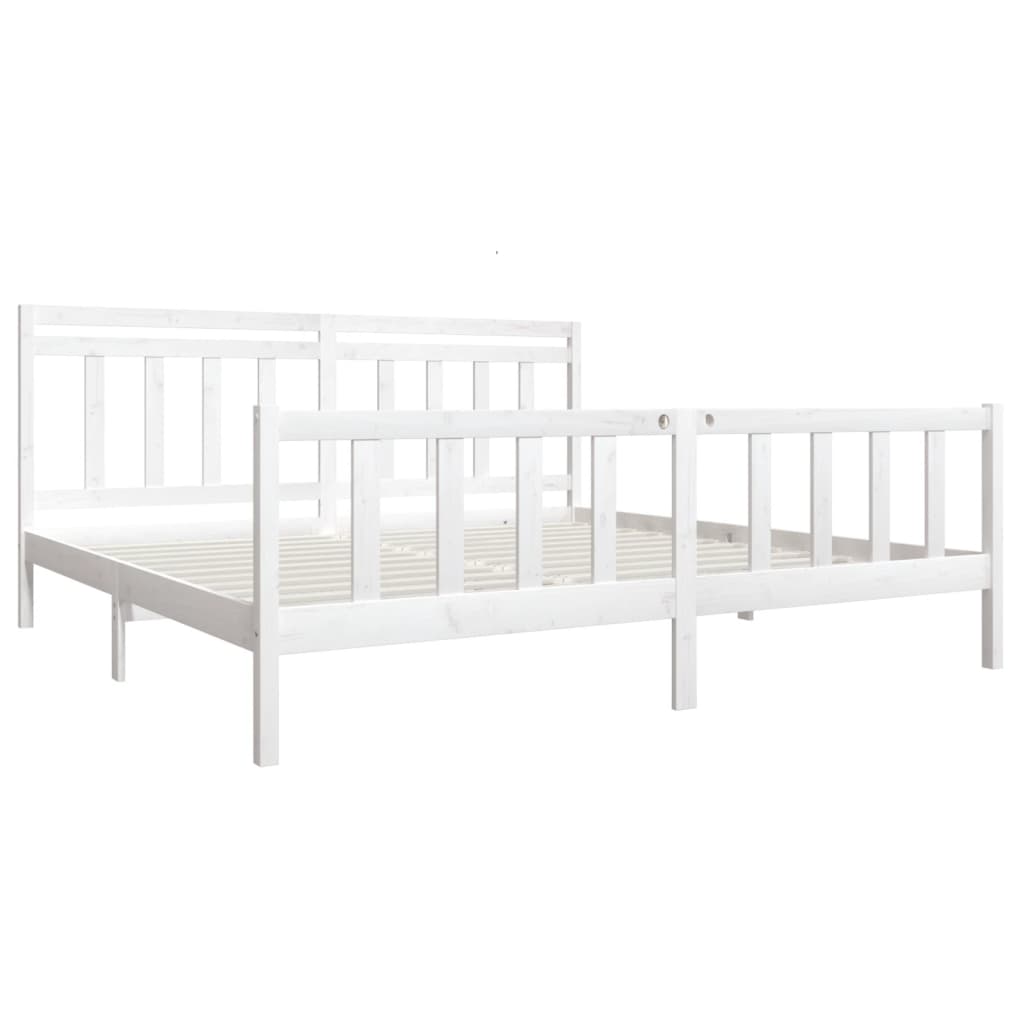 vidaXL Rám postele bílý masivní dřevo 200 x 200 cm