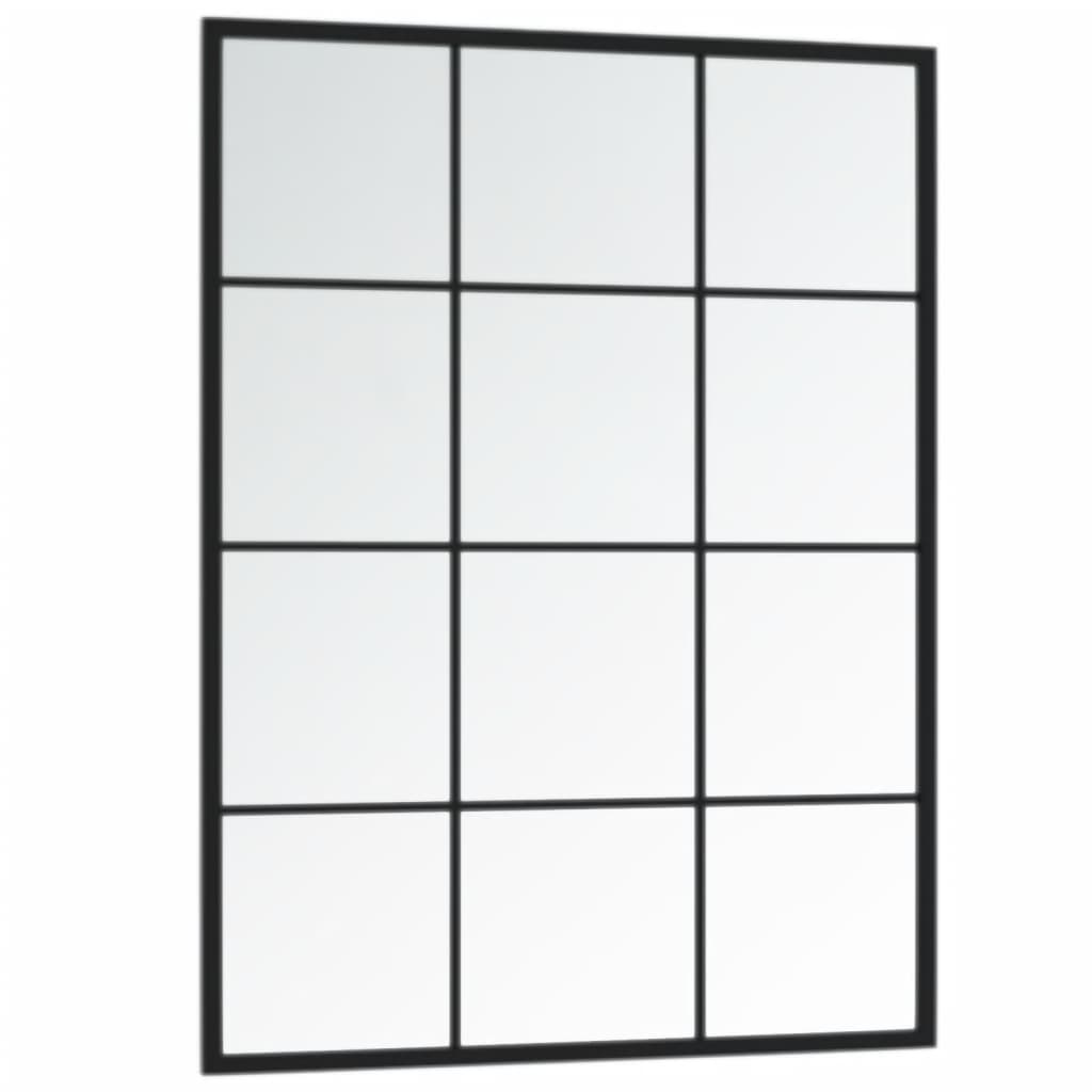 vidaXL Nástěnné zrcadlo černé 80 x 60 cm kov
