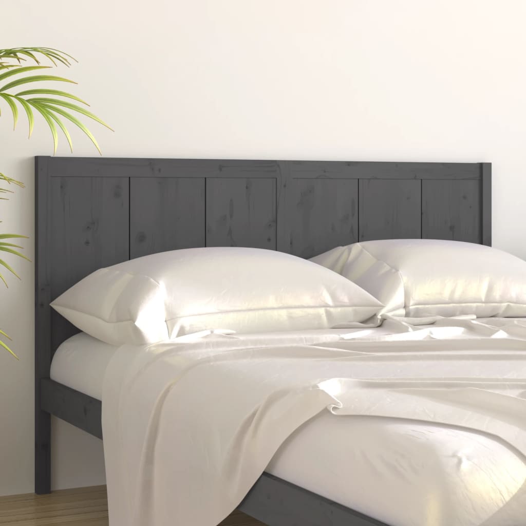 vidaXL Čelo postele šedé 155,5 x 4 x 100 cm masivní borovice