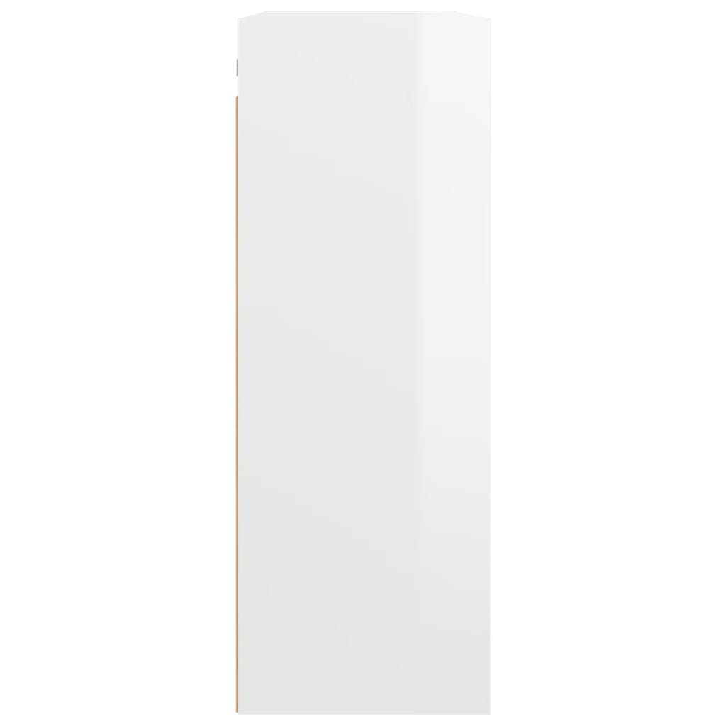 vidaXL Závěsná nástěnná skříňka bílá s vysokým leskem 69,5x32,5x90 cm