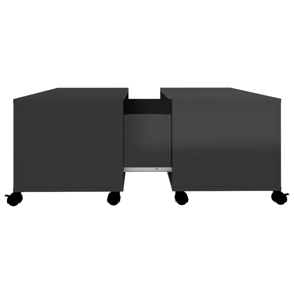 vidaXL Konferenční stolek černý vysoký lesk 75x75x38 cm dřevotříska
