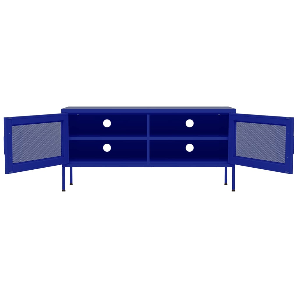 vidaXL TV skříňka námořnicky modrá 105 x 35 x 50 cm ocel