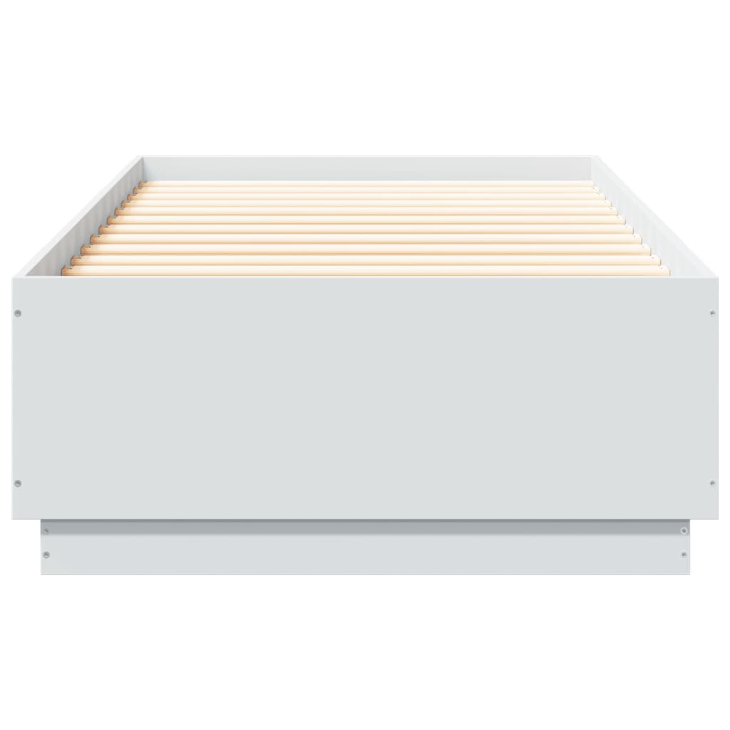 vidaXL Rám postele s LED osvětlením bílý 90 x 200 cm kompozitní dřevo