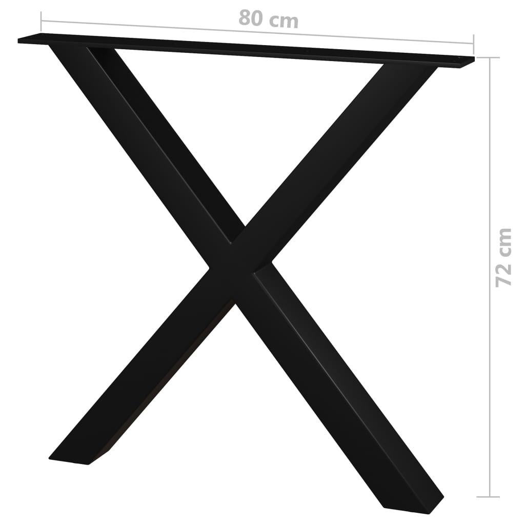 vidaXL Nohy k jídelnímu stolu ve tvaru X 2 ks 80 x 72 cm