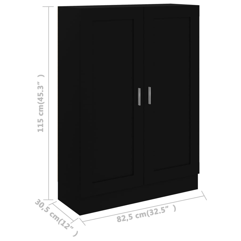 vidaXL Knihovna černá 82,5 x 30,5 x 115 cm dřevotříska