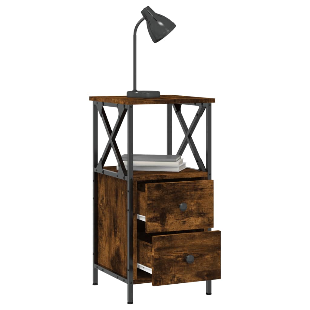 vidaXL Noční stolek kouřový dub 34 x 35,5 x 70 cm kompozitní dřevo