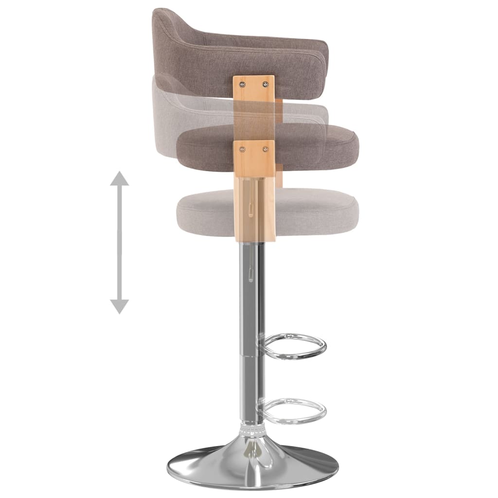 vidaXL Barové stoličky 2 ks taupe ohýbané dřevo a textil