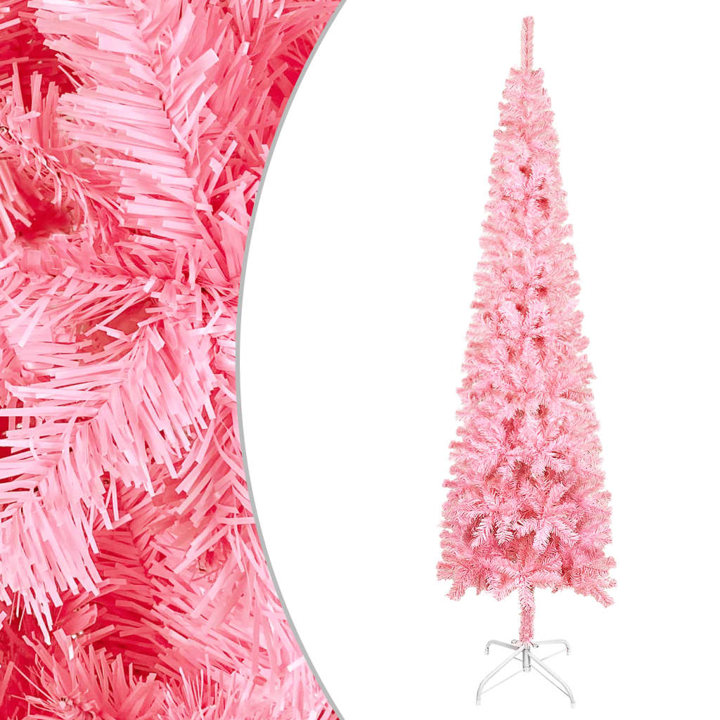vidaXL Úzký vánoční stromek růžový 180 cm