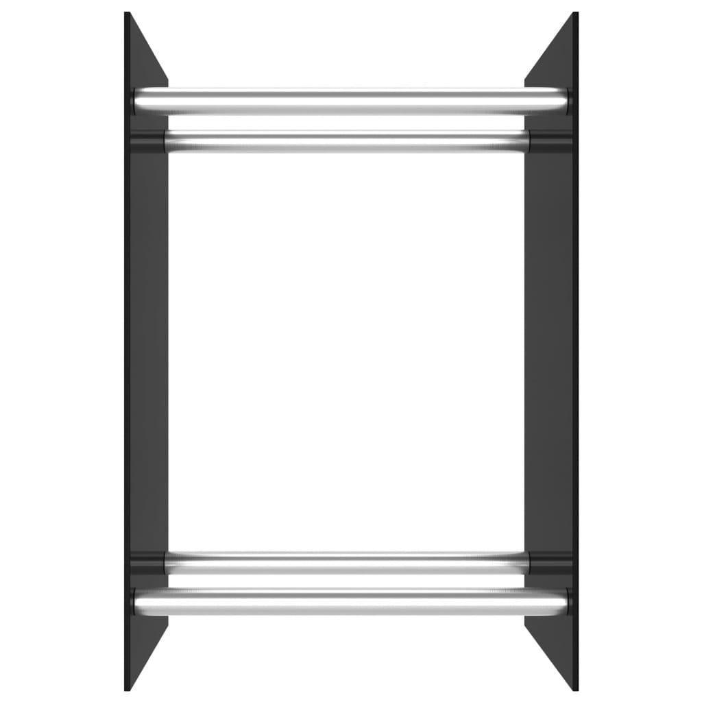 vidaXL Stojan na palivové dříví černý 40 x 35 x 60 cm sklo