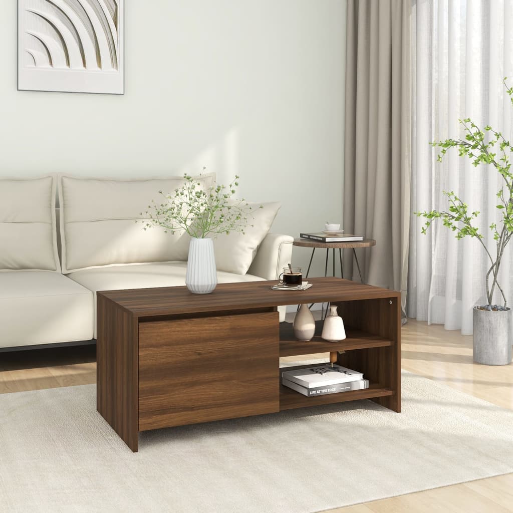 vidaXL Konferenční stolek hnědý dub 102 x 50 x 45 cm kompozitní dřevo