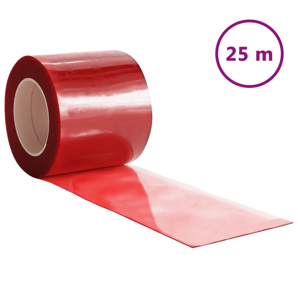 vidaXL Závěs do dveří červený 200 mm x 1,6 mm 25 m PVC