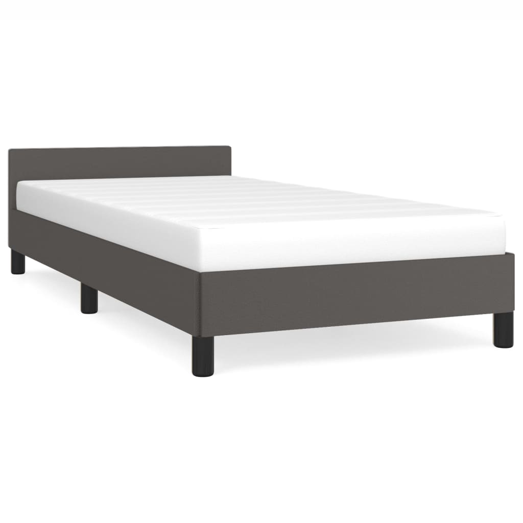vidaXL Rám postele s čelem šedý 80 x 200 cm umělá kůže