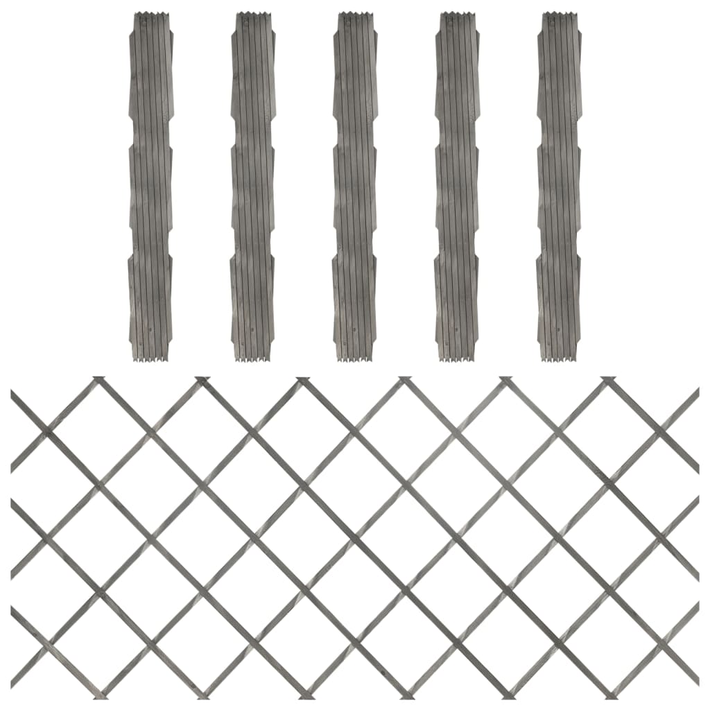 vidaXL Trelážové ploty 5 ks šedé masivní jedlové dřevo 180 x 80 cm