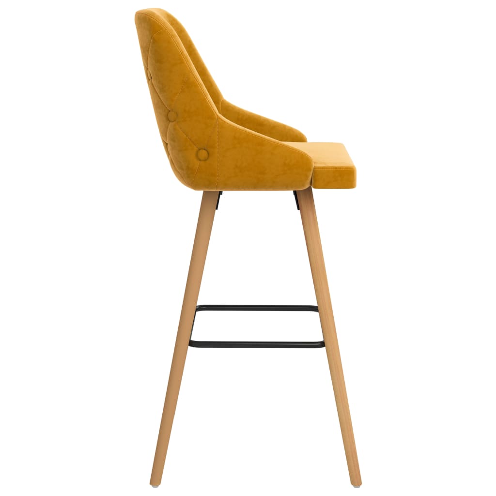 vidaXL Barové židle 2 ks žluté samet