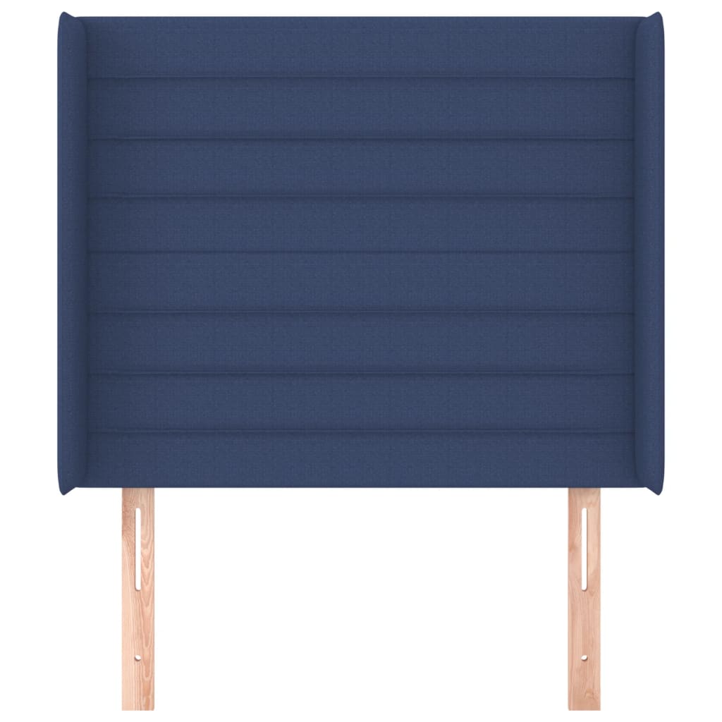 vidaXL Čelo postele typu ušák modré 83x16x118/128 cm textil