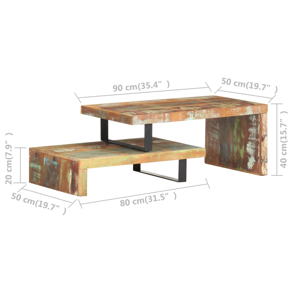 vidaXL 2dílná sada konferenčních stolků masivní recyklované dřevo