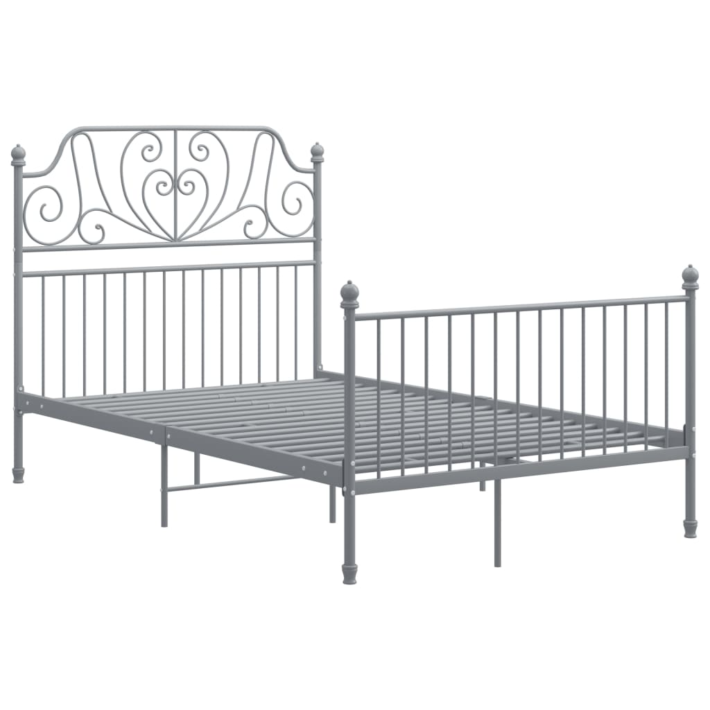 vidaXL Rám postele šedý kov 120 x 200 cm