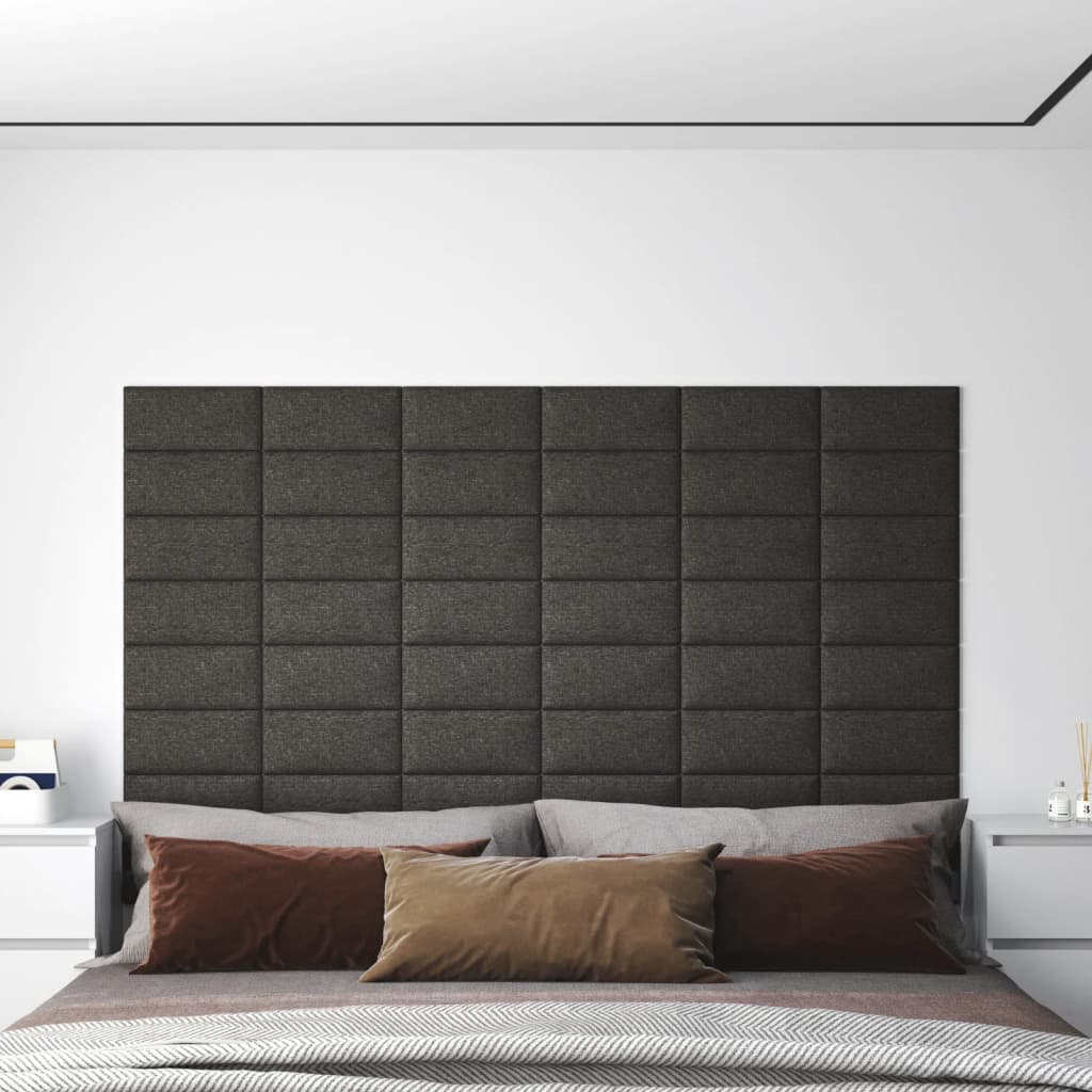 vidaXL Nástěnné panely 12 ks tmavě šedé 30 x 15 cm textil 0,54 m²