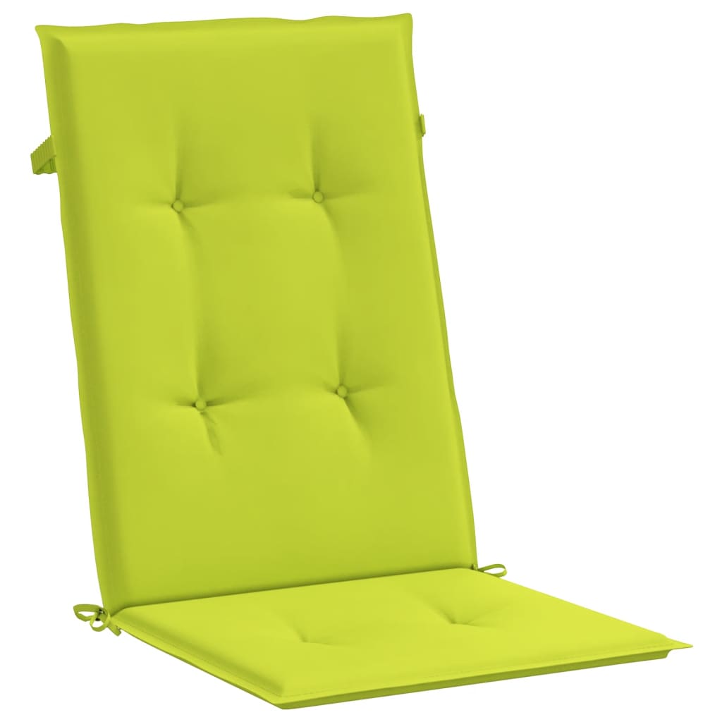vidaXL Podušky na židli vysoké opěradlo 4 ks jasně zelené 120x50x3 cm